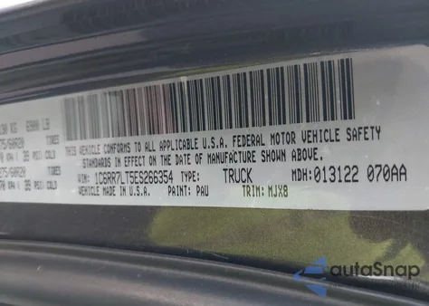 2014 Ram 1500 Big Horn from USA, damaged, VIN 1C6RR7LT5ES266354